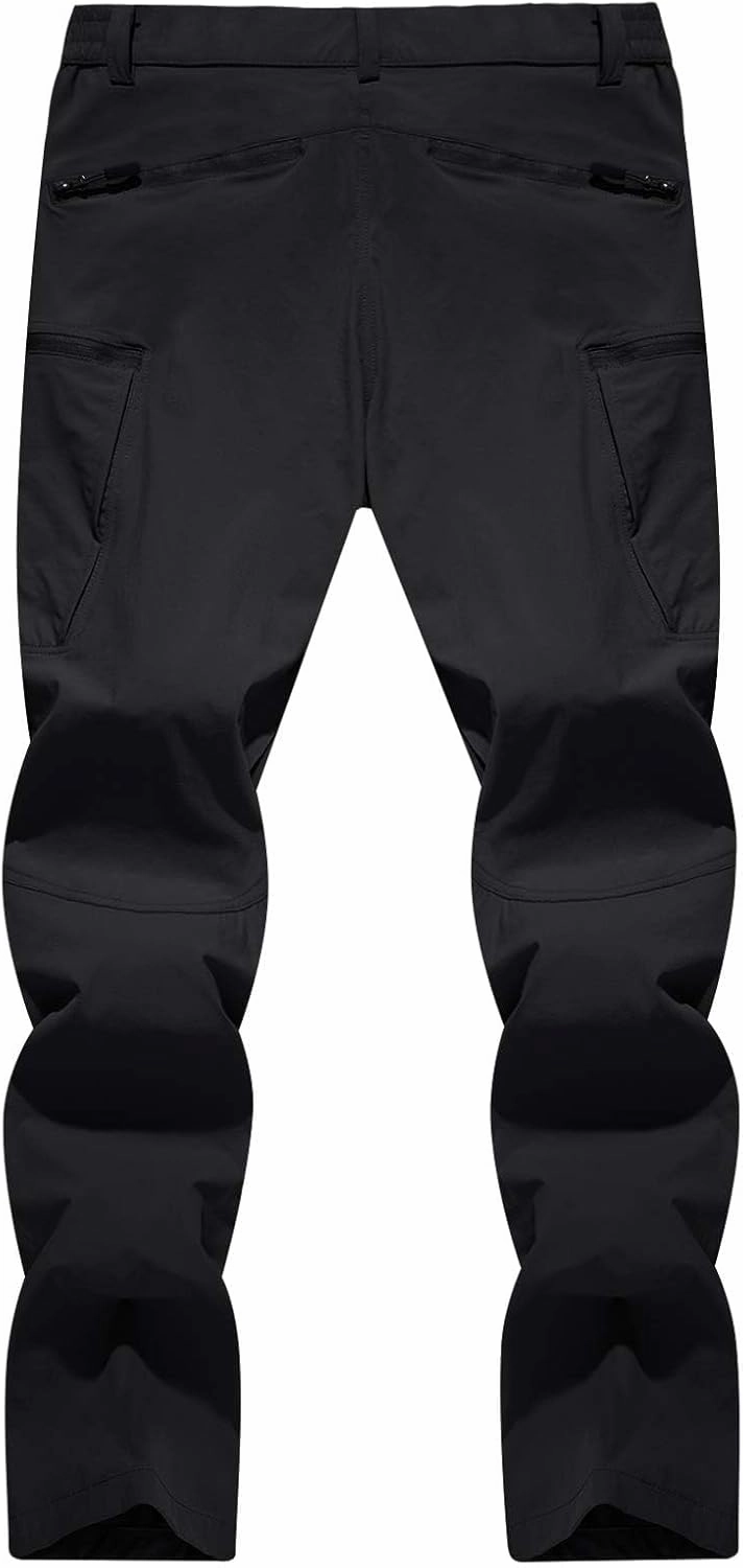TACVASEN Men's Lightweight Hiking Tactical Pants Waterproof Quick Dry Cargo Work Rain Outdoor Pants 8 Pockets