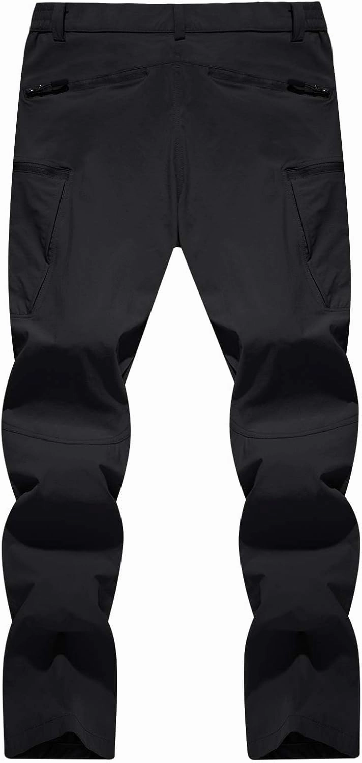 TACVASEN Men's Lightweight Hiking Tactical Pants Waterproof Quick Dry Cargo Work Rain Outdoor Pants 8 Pockets