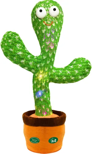 Talking Cactus Toy That Talks Back,Volume Adjustment Dancing Mimicking Cactus Baby Toy,Singing Record Repeat What You Say, Sunny Silly Light Up Tummy Time Funny Gift for Toddler Boys Girls Toys