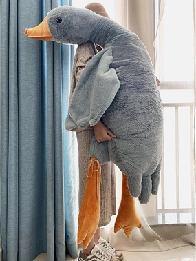 Tanha Giant Goose Plush, 6 Foot Goose Stuffed Animal, Cute Stuffed Goose, Soft Grey Duck Plush Gift for Girlfriend, Kids or Best Friend（75inch, 190cm）
