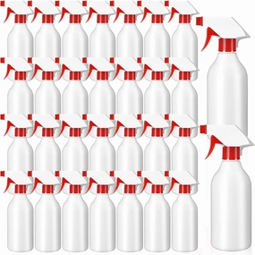 Tanlade 30 Pack Plastic Spray Bottles 16 oz Leak Proof Squirt Bottle Refillable Empty Bottles Spray Water Bottle Mist Sprayer with Red Nozzles for Hair Essential Oil Cleaning Solutions Plants Pets