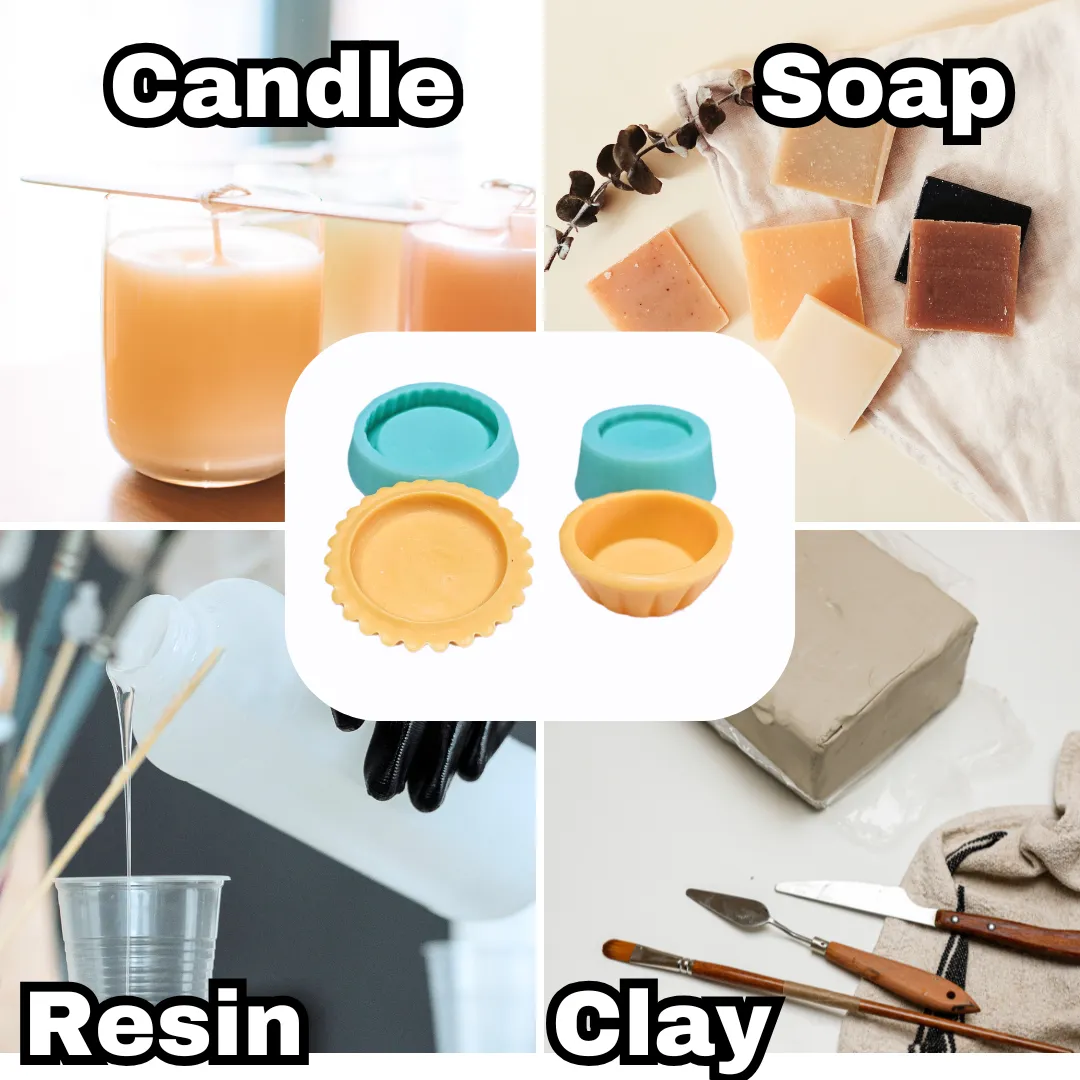 Tart crusts wax silicone mold candle dessert mold Resin mold Soap mold Tart mold Set of 2 Mini pie crust realistic candle wax melts