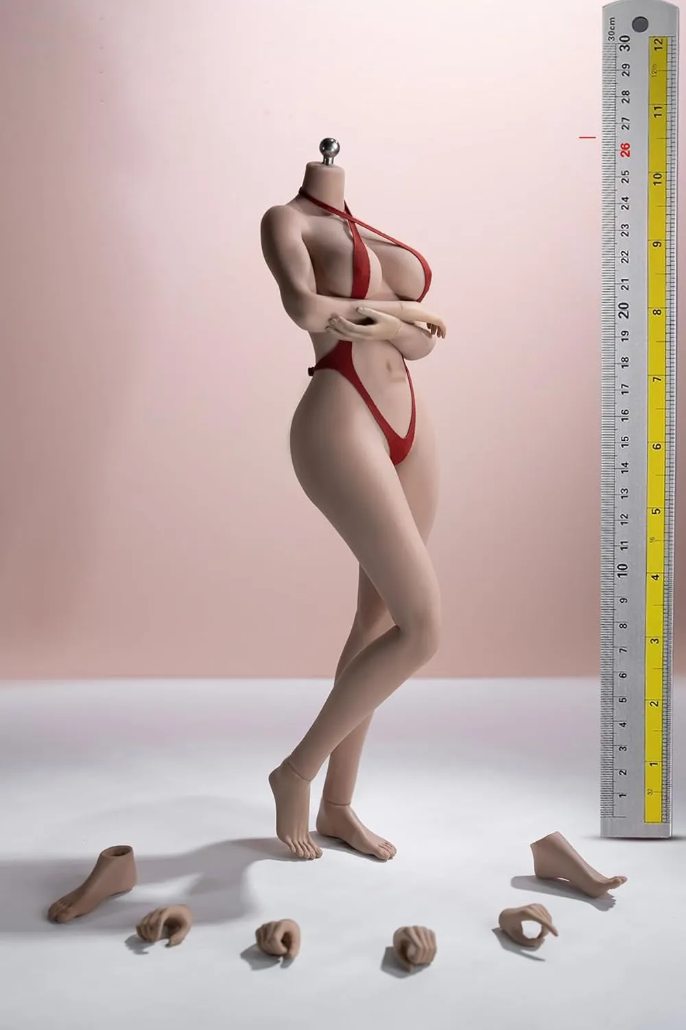 TBLeague 1/6 Scale 12 inches Female Super Flexible Seamless Figure Body Large Breast Plump Body Type Minature Collectible Action Figures PLLB2023-S53A(Suntan Skin, no Head Sculpt Included)