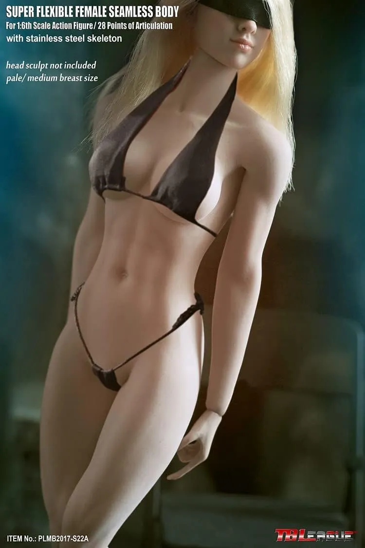 TBLeague PLMB2017-S22A 1/6 Scale Action Figure Body Builder Type Super Flexible Seamless Female Body Pale Series Bust Size M White Skin (Head and Clothes Not Included)