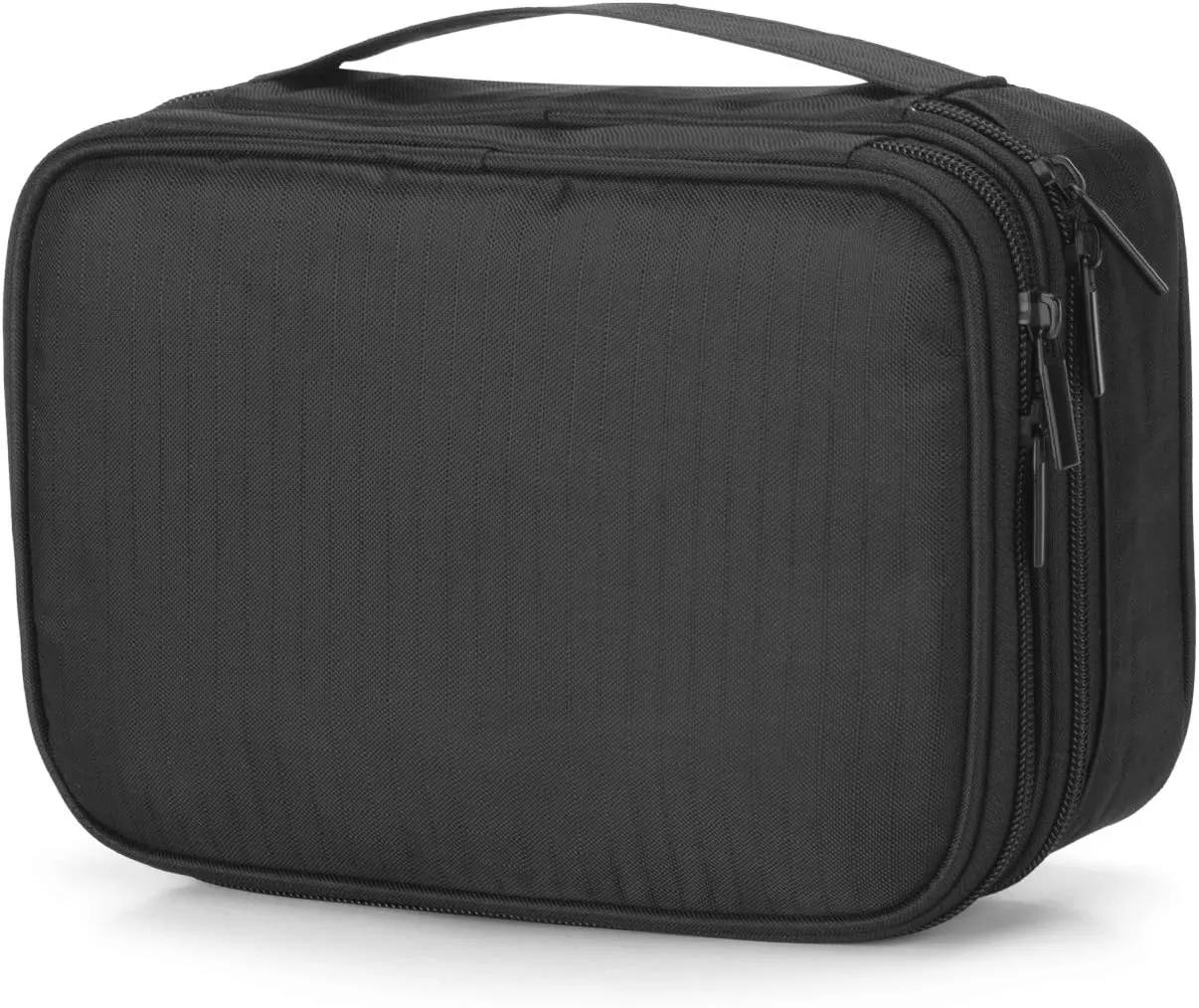 Teamoy Travel Jewelry Organizer Case, Storage Bag Holder for Necklace, Earrings, Rings, Watch and More, High Capacity and Compact,Black