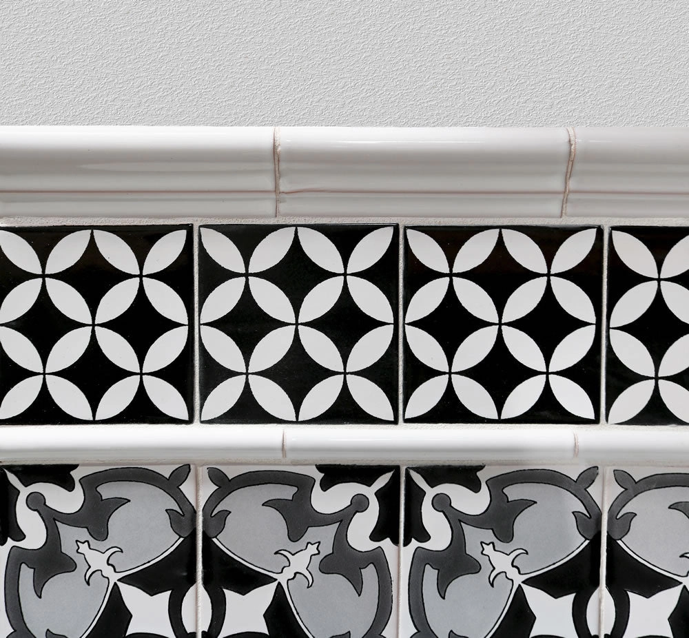 Terra Nova Mediterraneo Decorative Tile: Prisme Black & White