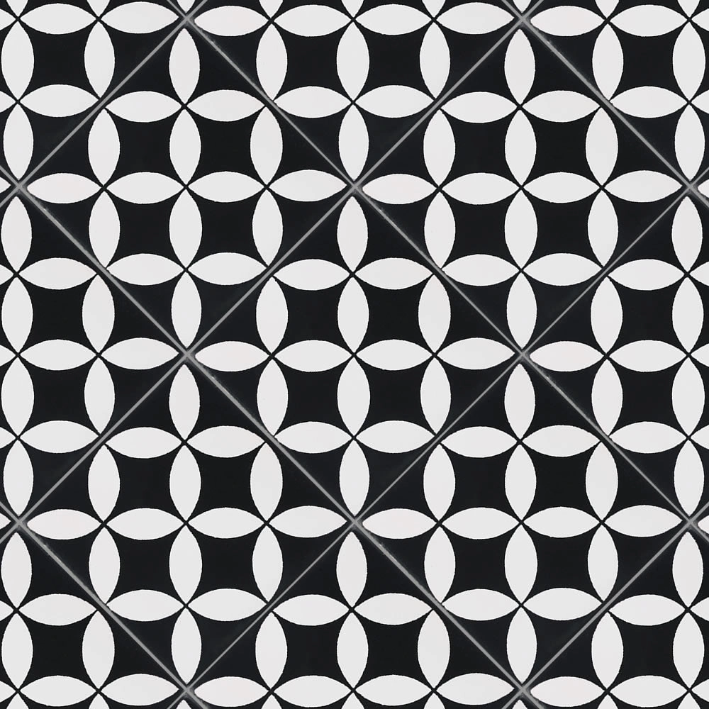 Terra Nova Mediterraneo Decorative Tile: Prisme Black & White