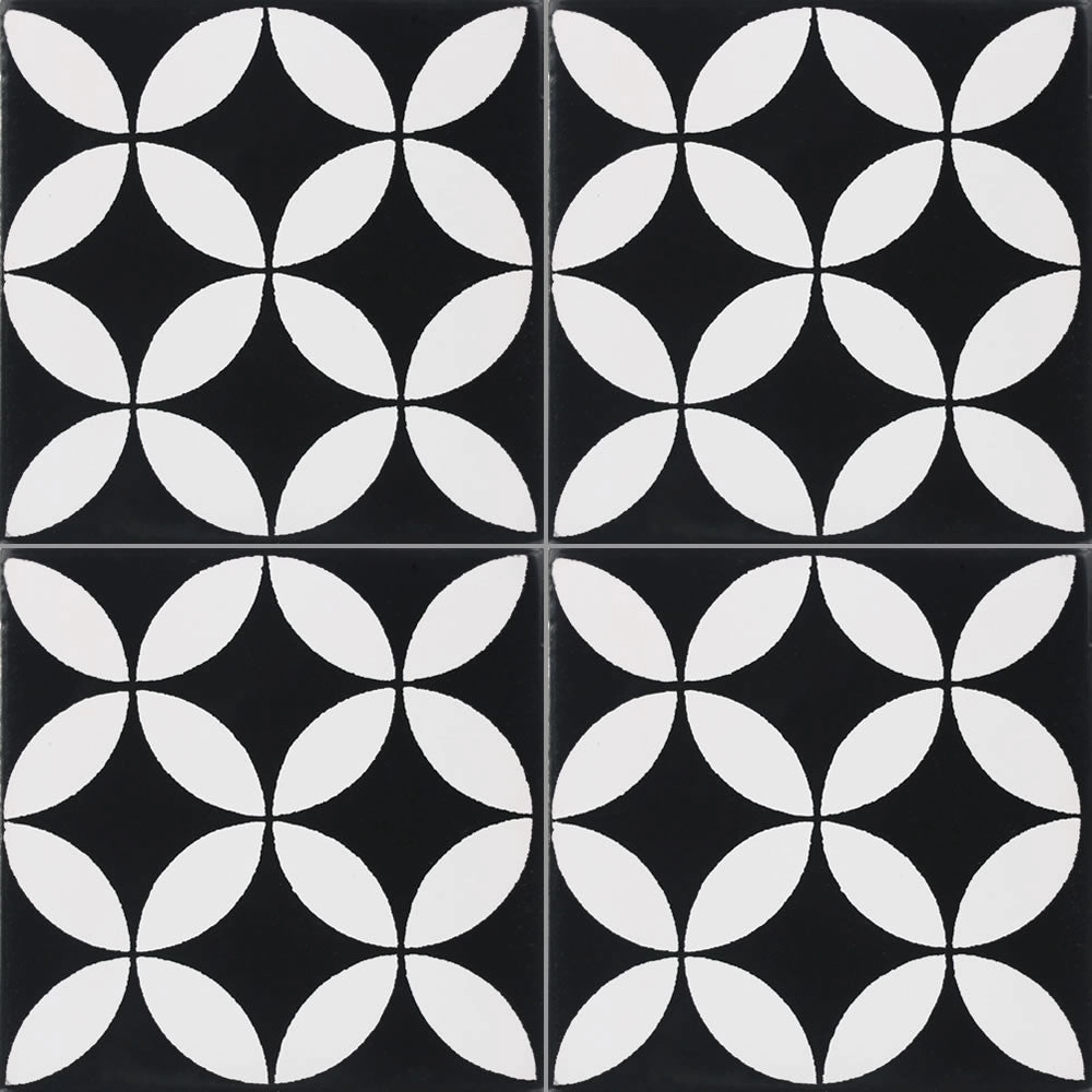 Terra Nova Mediterraneo Decorative Tile: Prisme Black & White