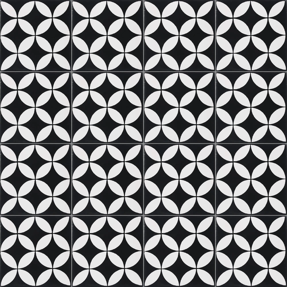 Terra Nova Mediterraneo Decorative Tile: Prisme Black & White