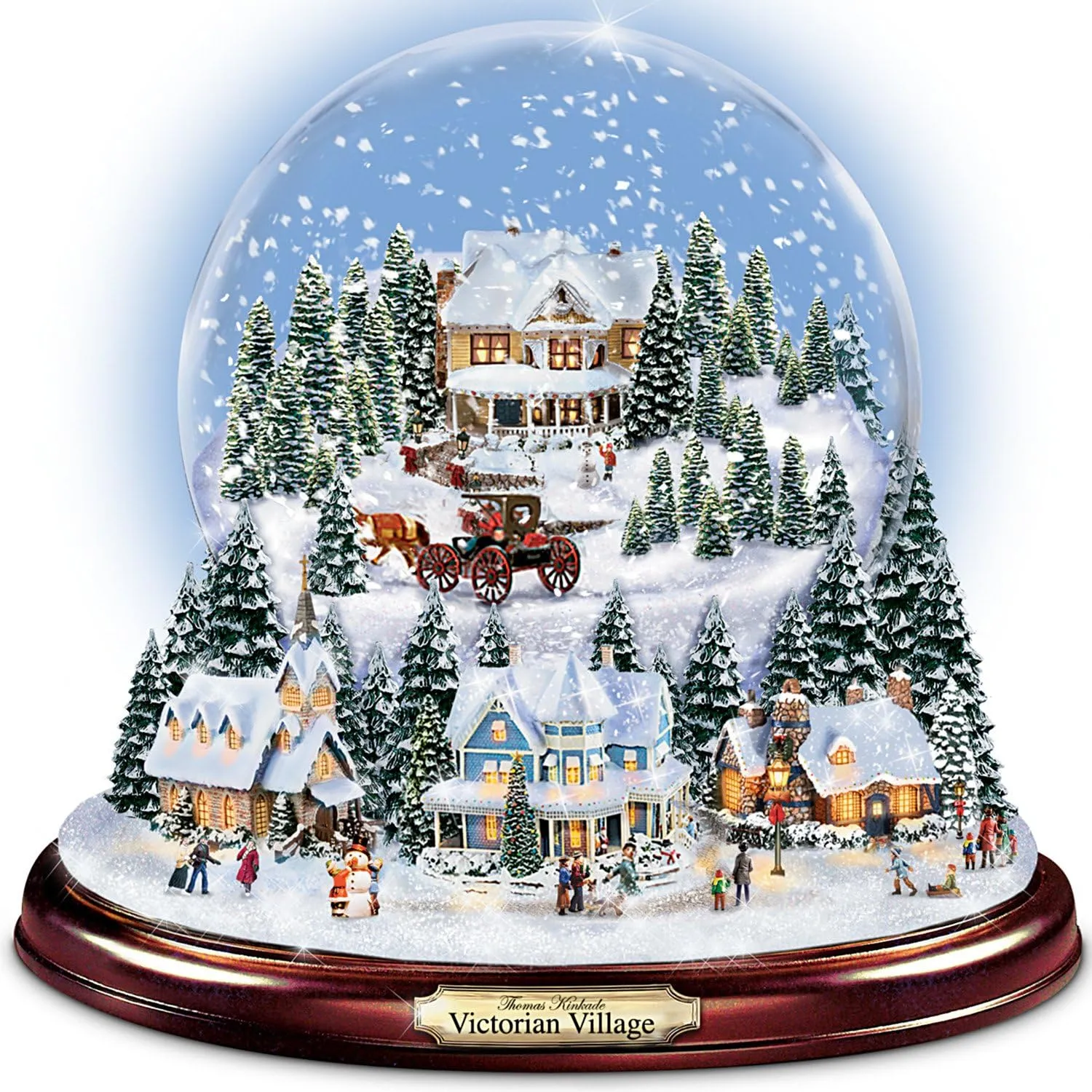 The Bradford Exchange Thomas Kinkade Victorian Christmas Village Snowglobe