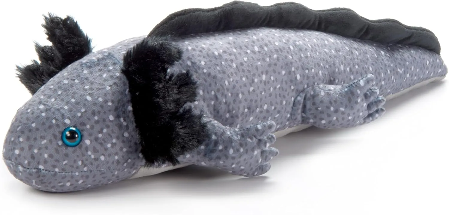 The Petting Zoo Black Axolotl Stuffed Animal Plushie, Gifts for Kids, Wild Onez Sealife Animals, Salamander Plush Toy, 21 inches