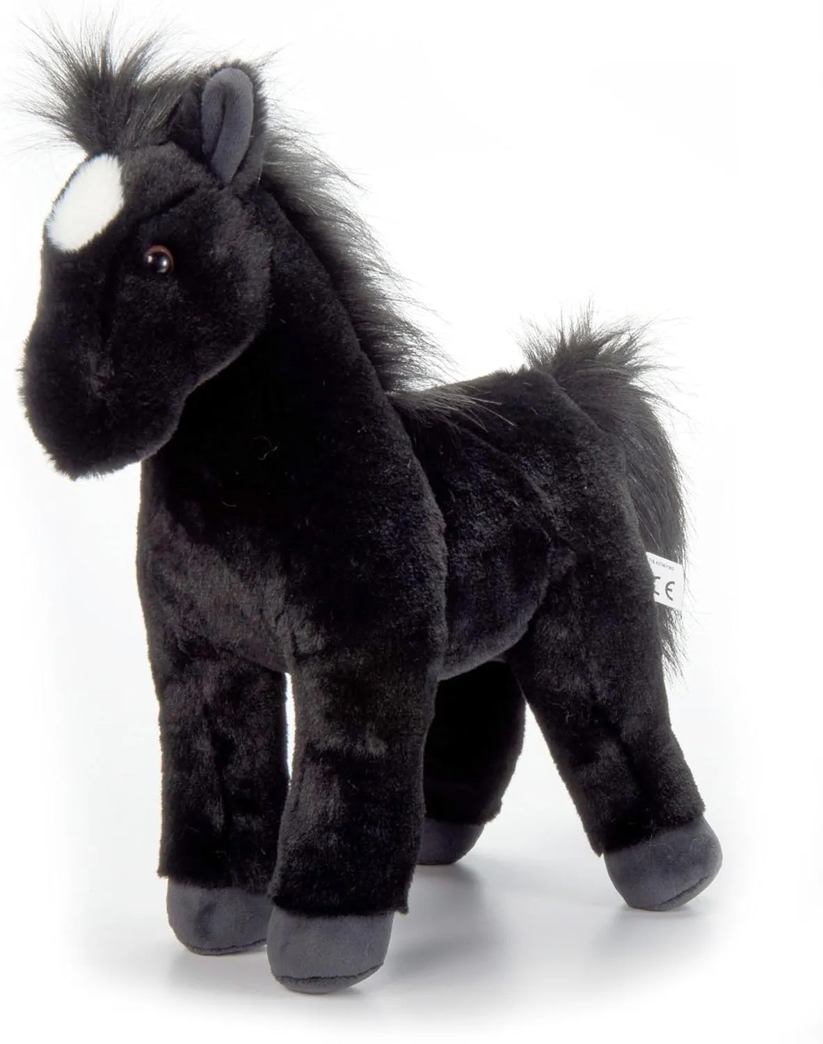 The Petting Zoo Standing Black Horse Stuffed Animal Plushie, Gifts for Kids, Wild Onez Barnyard Animals, Black Horse Plush Toy, 12 inches