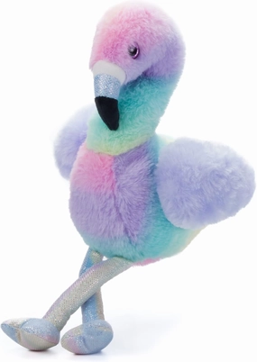The Petting Zoo Flamingo Stuffed Animal Plushie, Ombrez Zoo Animals, Rainbow Flamingo Plush Toy 12 inches