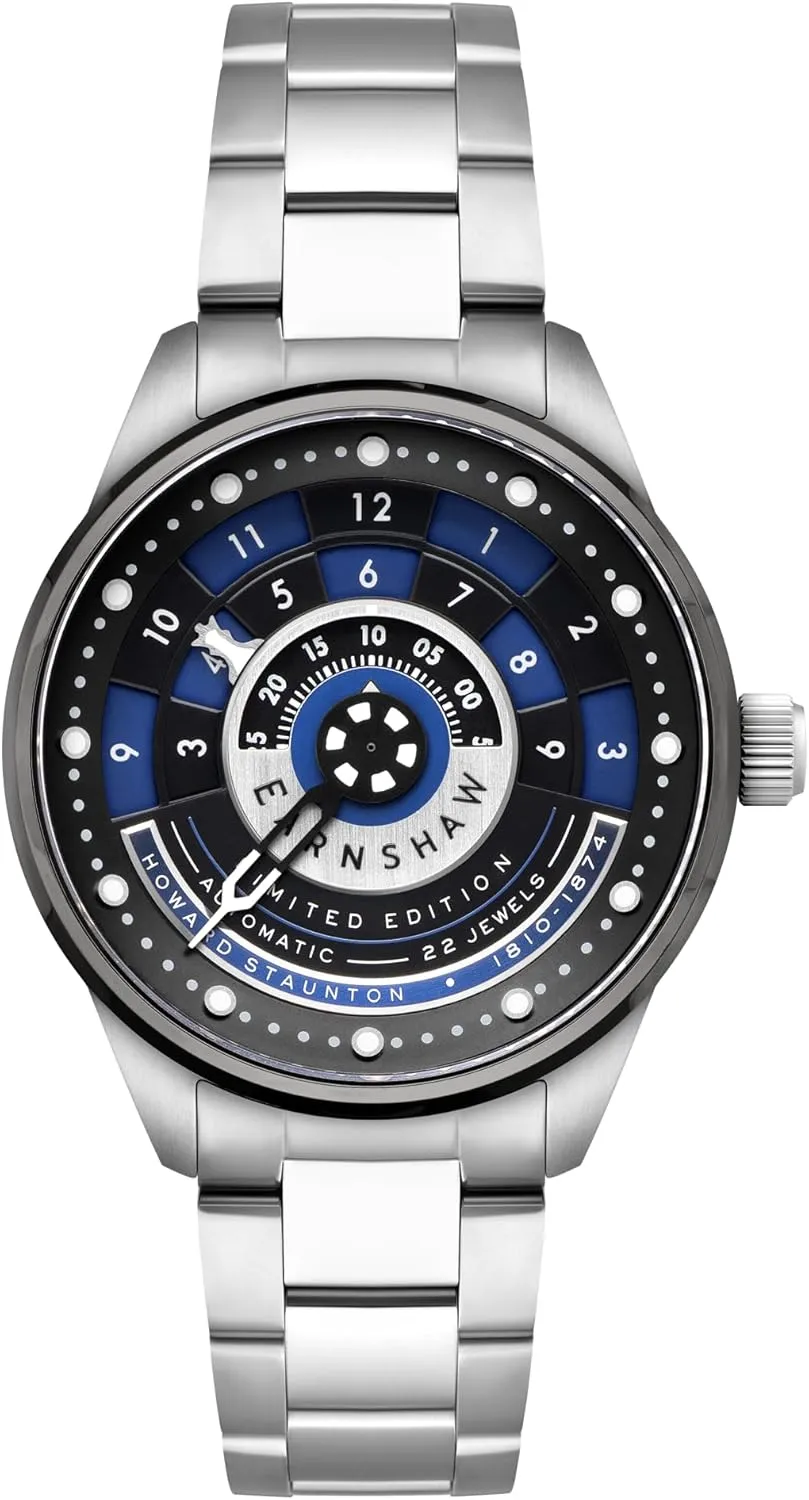 Thomas Earnshaw Men's 42mm Staunton Chess Set Automatic Limited Edition Watch with Solid Stainless Steel Bracelet ES-8282
