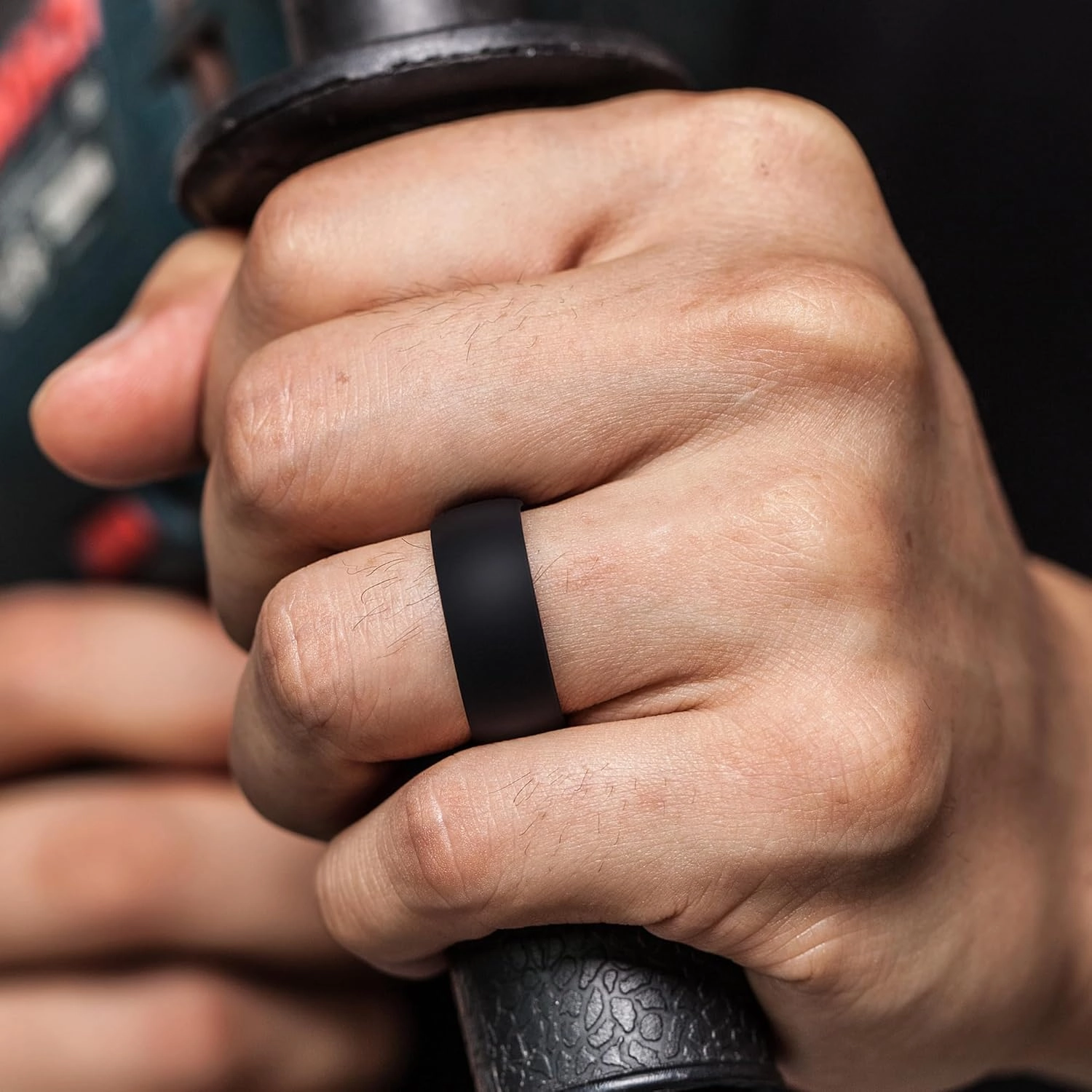 ThunderFit Men's Patterned Silicone Rings, 8mm Wide 2.2mm Thick Rubber Bands,Variety Multipack 1,4,7