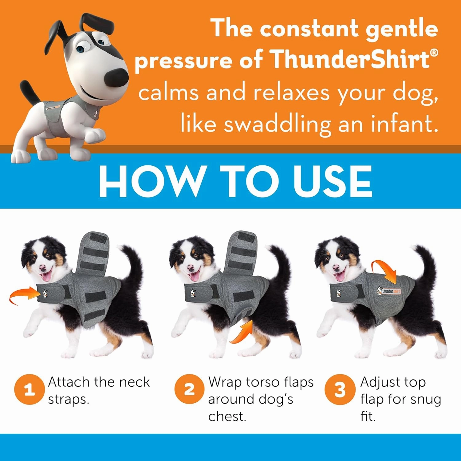 ThunderShirt for Dogs, X Large, Platinum Sport - Dog Anxiety Relief Calming Vest