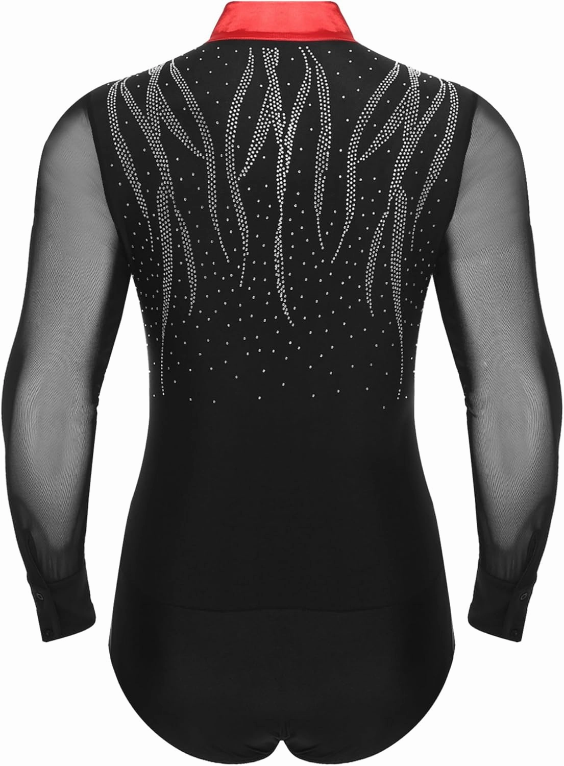 TiaoBug Men Long Sleeves Latin Dance Shirts Suit Chacha Rumba Samba Ballroom Dancing Tops