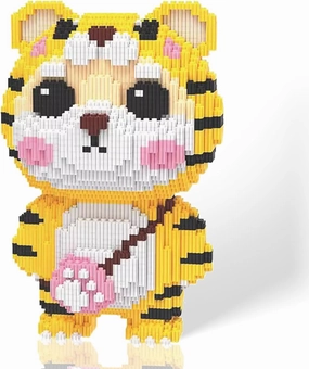 Tiger Building Blocks Sets, Forest Animal Figures Compatible with Lego, Cute & Majestic Tiger Carrying a Bag, Collectible Building Toy, Gifts for Kids, Boys & Girls 12 Plus Years