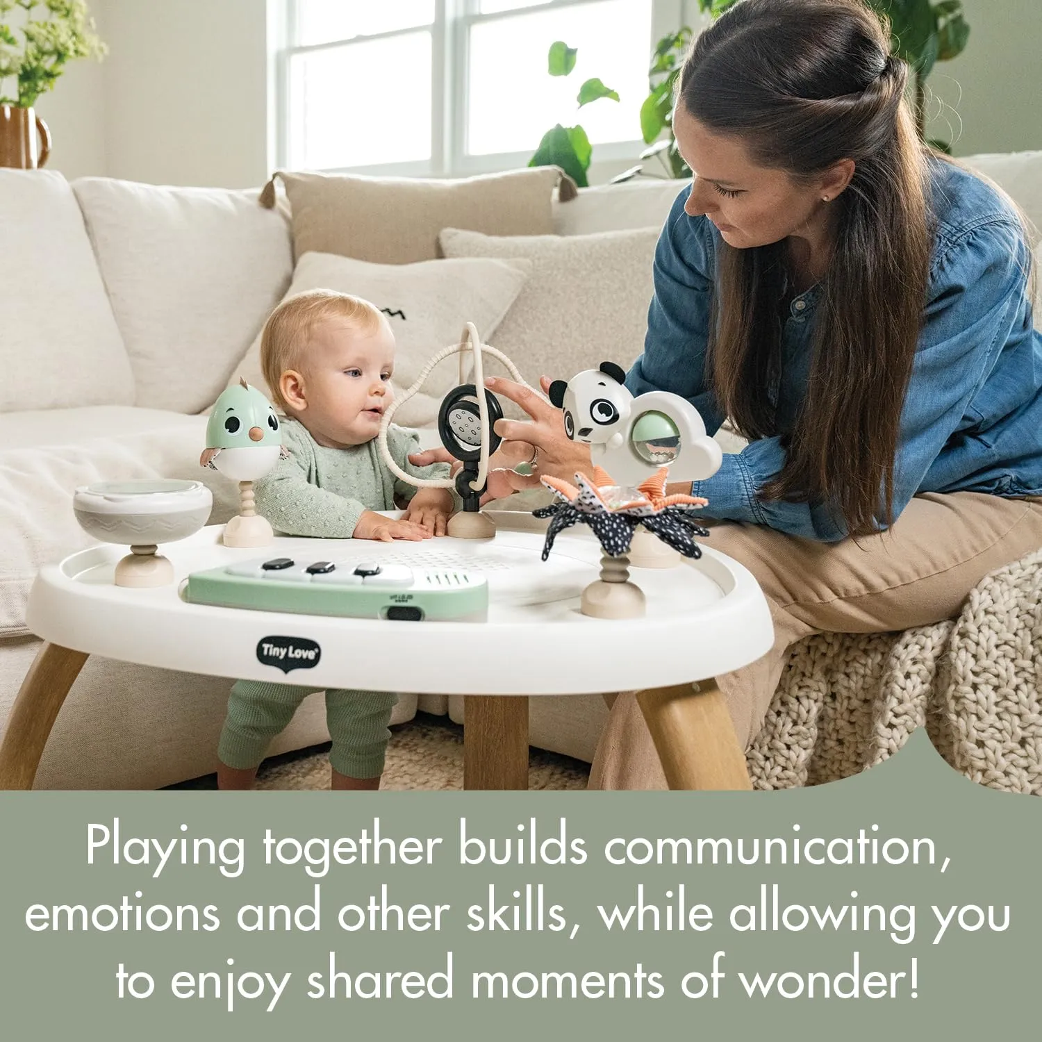Tiny Love 5-in-1 Here I Grow Stationary Activity Center – Black & White Décor Collection, Black & White
