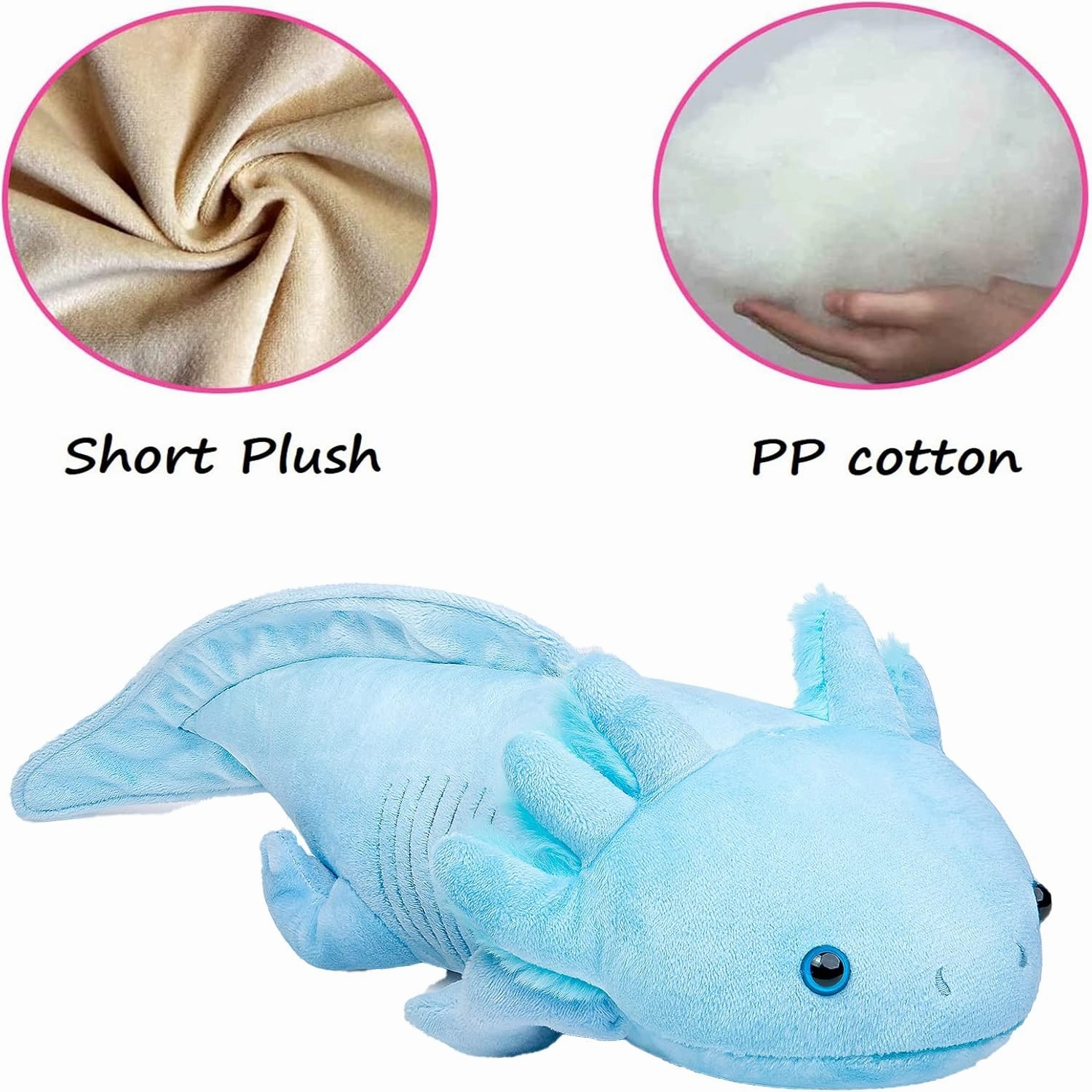 Tiny Heart Axolotl Plush, Axolotl Stuffed Animal, Lifelike Cute Blue Axolotl Plush Toy, Gifts for Kids, Girls for Gifts 20 Inches Long(Blue)