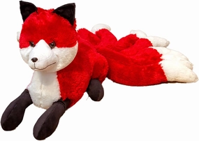 Tiny Heart Simulation Nine-tailed Fox Plush Toy, 10.23inch Soft lifelike Cute Fox Stuffed Animal Plush Toy, Home Decoration, for Kids Boys and Girls
