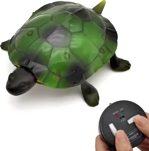 Tipmant Cute RC Turtle Remote Control Tortoise Toy Realistic Simulation Electric Electronic Animal for Cat Toddler Kids Birthday (Green)