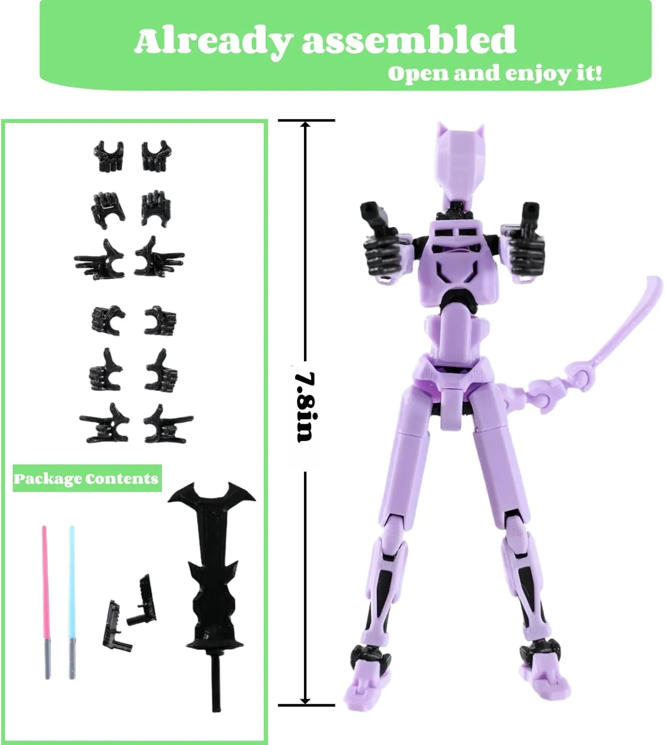 Titan 13 Catwoman Action Figure - 7.8in 3D Printed, Completed Assembly, Collectible Desktop Decoration