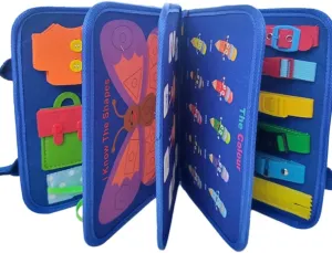Toddler Busy Board Montessori Toys for 1 2 3 4 Year Old, Sensory Board Educational Activities for Learning Fine Motor Skills, Gifts for Girls Boys, Travel Toys for Airplane Car