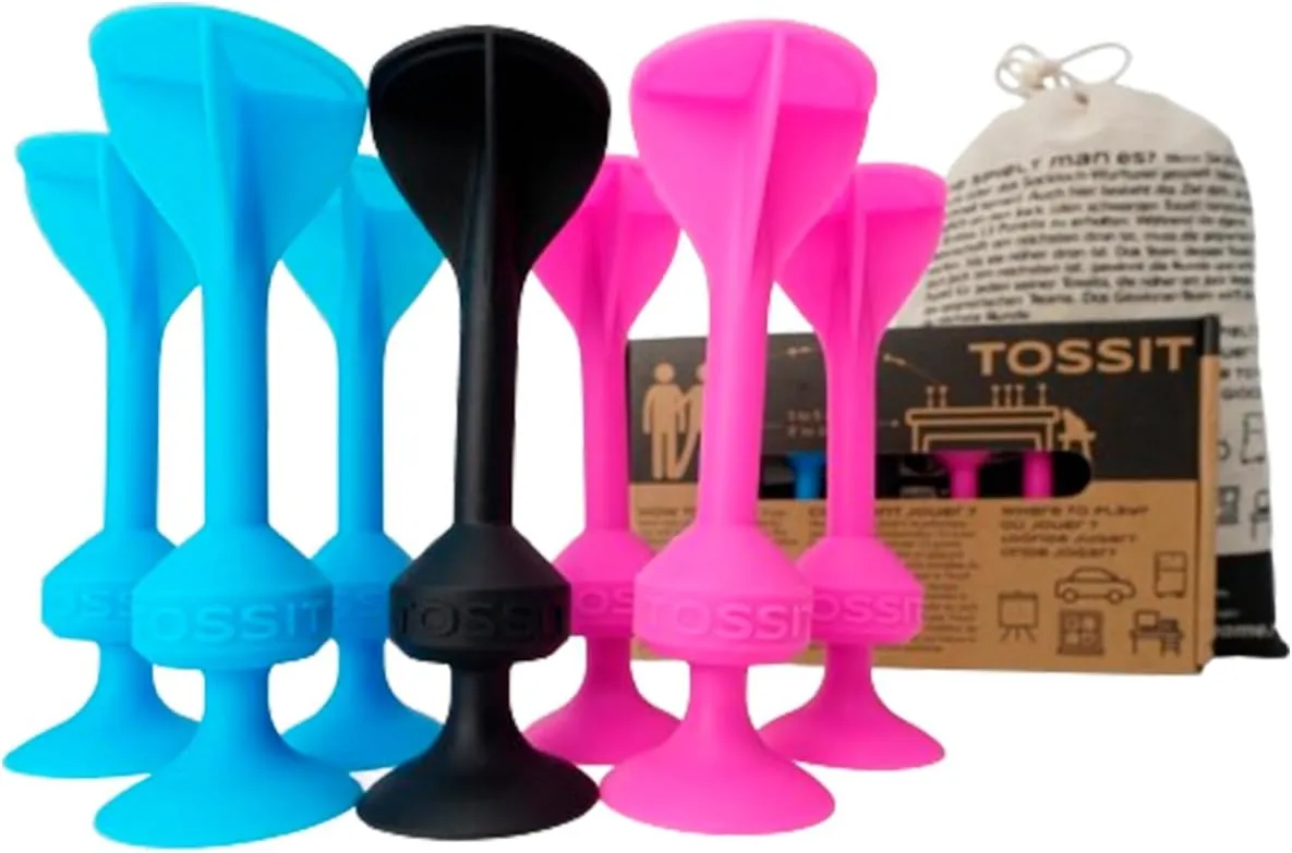TOSSIT Game Suction Cup Darts, Toss Game Perfect Family and Party, Silicone Throwing Game for Backyard, Indoor and Outdoor Fun, Starter Pack