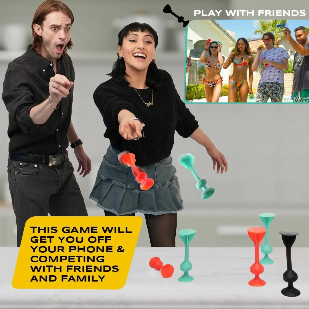 TOSSIT Game Suction Cup Darts, Toss Game Perfect Family and Party, Silicone Throwing Game for Backyard, Indoor and Outdoor Fun, Starter Pack