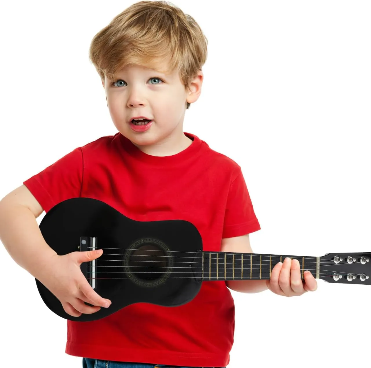 Totority Children's Guitar Toy Mini Toys for Childrens Guitar Acoustic Guitar Children's Toys Training Guitar Instrument Beginner Guitar Toy Guitar for Wooden Black