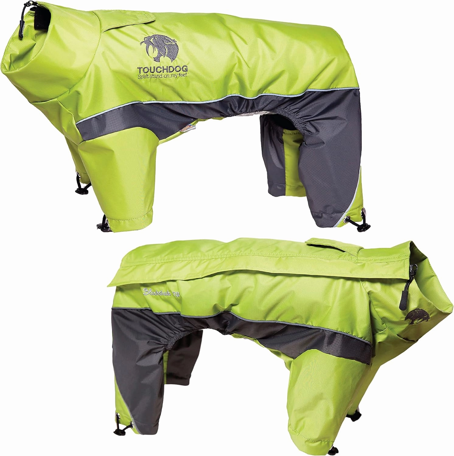 TOUCHDOG 'Quantum-Ice' Full Body Bodied Adjustable and 3M Reflective Pet Dog Coat Jacket w/ Blackshark Technology, Small, Light Yellow, Grey