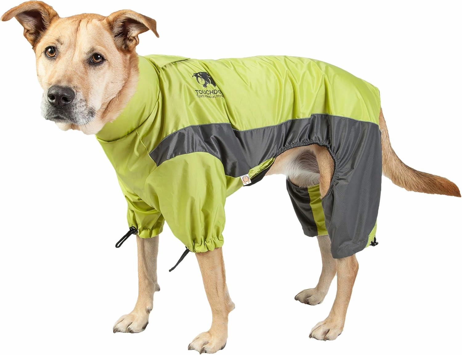 TOUCHDOG 'Quantum-Ice' Full Body Bodied Adjustable and 3M Reflective Pet Dog Coat Jacket w/ Blackshark Technology, Small, Light Yellow, Grey