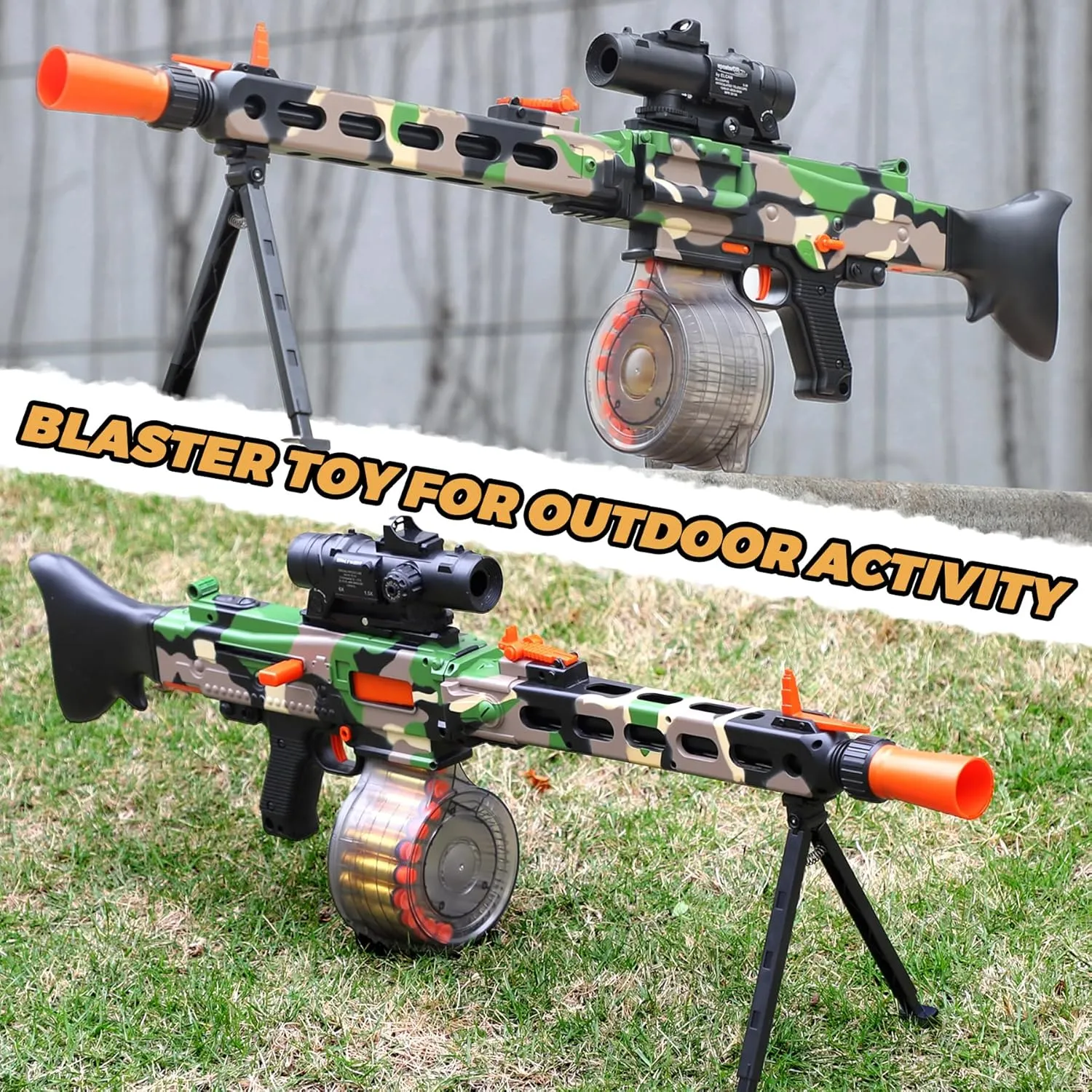 Toy Gun Automatic Sniper for Soft Bullets -2 Modes Burst Electric Toy Foam Blaster with 100 Darts, Large Magazines, Toys for Teens, Adults, Birthday Chritmas Gift, Green