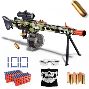 Toy Gun Automatic Sniper for Soft Bullets -2 Modes Burst Electric Toy Foam Blaster with 100 Darts, Large Magazines, Toys for Teens, Adults, Birthday Chritmas Gift, Green
