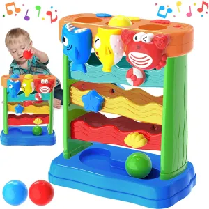 Toys for 1 2 3 Years Old, Interactive Feeding Toy with Music, Montessori Toys for Boy Girl, Musical Cause and Effect Game for 12  Months, Christmas Birthday Gifts for Baby Toddlers Age 1-3