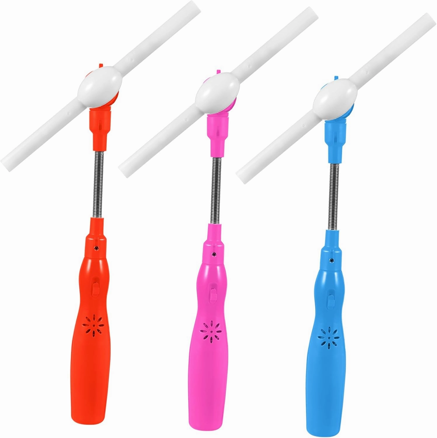 Toyvian 3 Pcs Kids Glow Wands Light Up Windmill Toy Led Hand Fan Pinwheels for Kids, Fan Toy with Music, Light Up Swivel Light Wand Party Favor, 24.5cm/9.65inch Light Up Led Wands for Kids