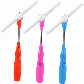 Toyvian 3 Pcs Kids Glow Wands Light Up Windmill Toy Led Hand Fan Pinwheels for Kids, Fan Toy with Music, Light Up Swivel Light Wand Party Favor, 24.5cm/9.65inch Light Up Led Wands for Kids