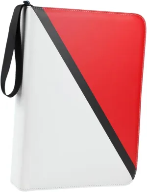 Trading Card Binder with 50 Removable Sleeves, 900 Capacity, PU Leather, Zipper Closure, Carry Strap for Sports TCG Gaming Cards