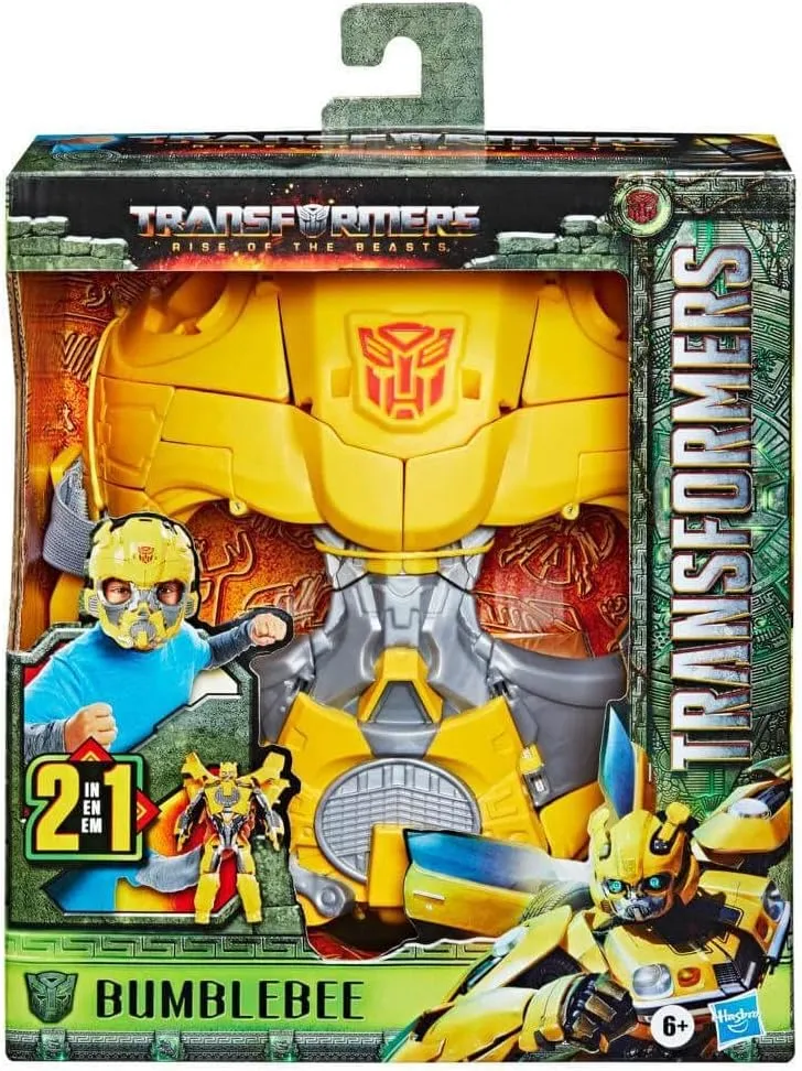 Transformers Toys Rise of The Beasts Movie Bumblebee 2-in-1 Converting Roleplay Mask Action Figure for Ages 6 and Up, 9-inch