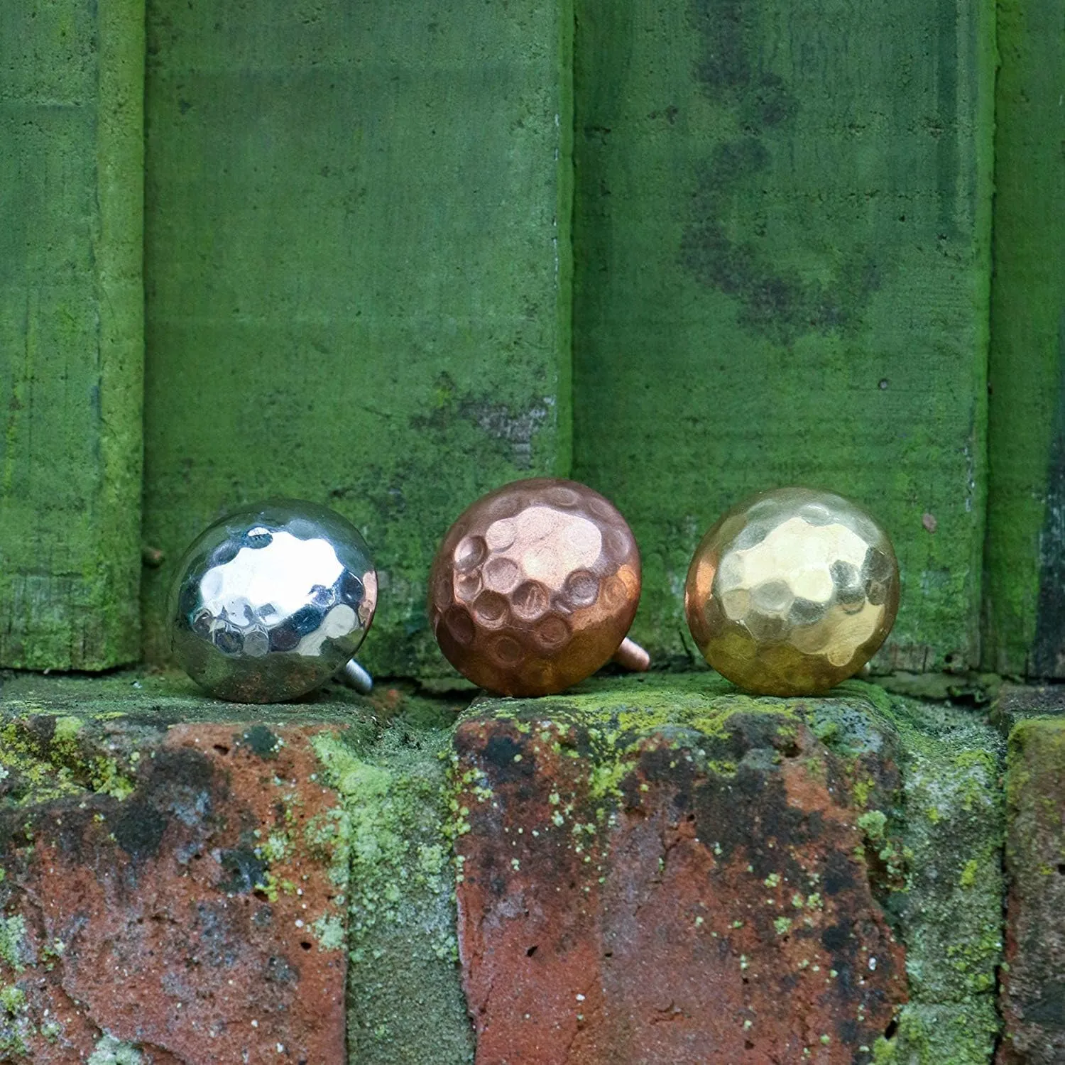 TRINCA-FERRO Round Hammerbeat Design Copper Bronze Metal Cabinet Knobs - Set of 6 for Cabinets, Dressers, Closets - Kitchen, Bedroom, Bathroom