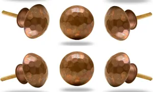 TRINCA-FERRO Set of 12 Round Hammerbeat Design Copper Bronze Metal Cabinet Knobs for Cabinets Dresser Drawers Interior/Exterior Knobs for Drawer Pull Closet Knobs for Kitchen | Bedroom | Bathroom |