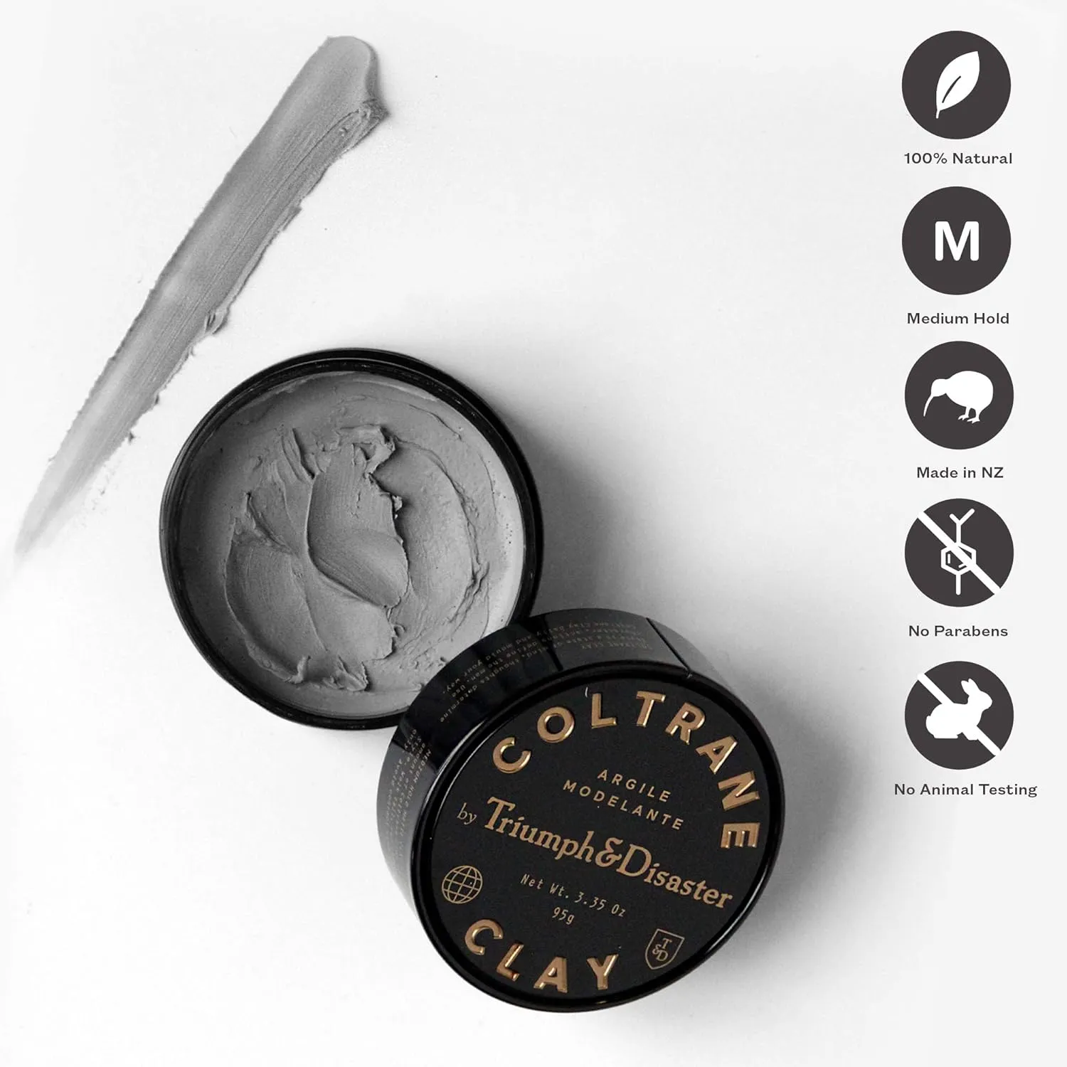 TRIUMPH & DISASTER | Coltrane Clay Hair Pomade | Medium Hold for Fine to Thick Hair - Matte Finish for Men, 95g