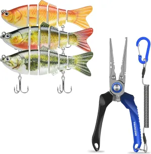 TRUSCEND Fishing Lures for Freshwater and Saltwater, Lockable Handy Fishing Pliers with Innovative Ergonomic Handle, Saltwater Corrosion Resistant Fishing Tool, Amazing Fishing Gear Gifts