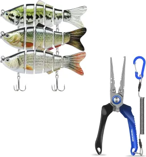 TRUSCEND Fishing Lures for Freshwater and Saltwater, Slow Sinking Bass Fishing Lure, Lockable Handy Fishing Pliers with Innovative Ergonomic Handle, Must-Have Fishing Gifts for Men