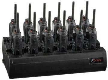 Twelve Bay Rapid Desk Charger for Simoco PA-BATF Rechargeable Two Way Radio (Built-in Power Supply)