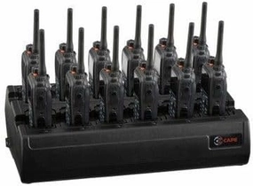 Twelve Bay Rapid Desk Charger for Kenwood TK-3000 Rechargeable Two Way Radio (Built-in Power Supply)