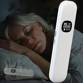 Under Pillow Speaker Bluetooth for Sleeping Aid - Bone Conduction Pillow Speaker with 11 Built-in White Noise, 400mAh Portable Silent Sleep Bar, Auto Timer, TF Card Compatibility (White)