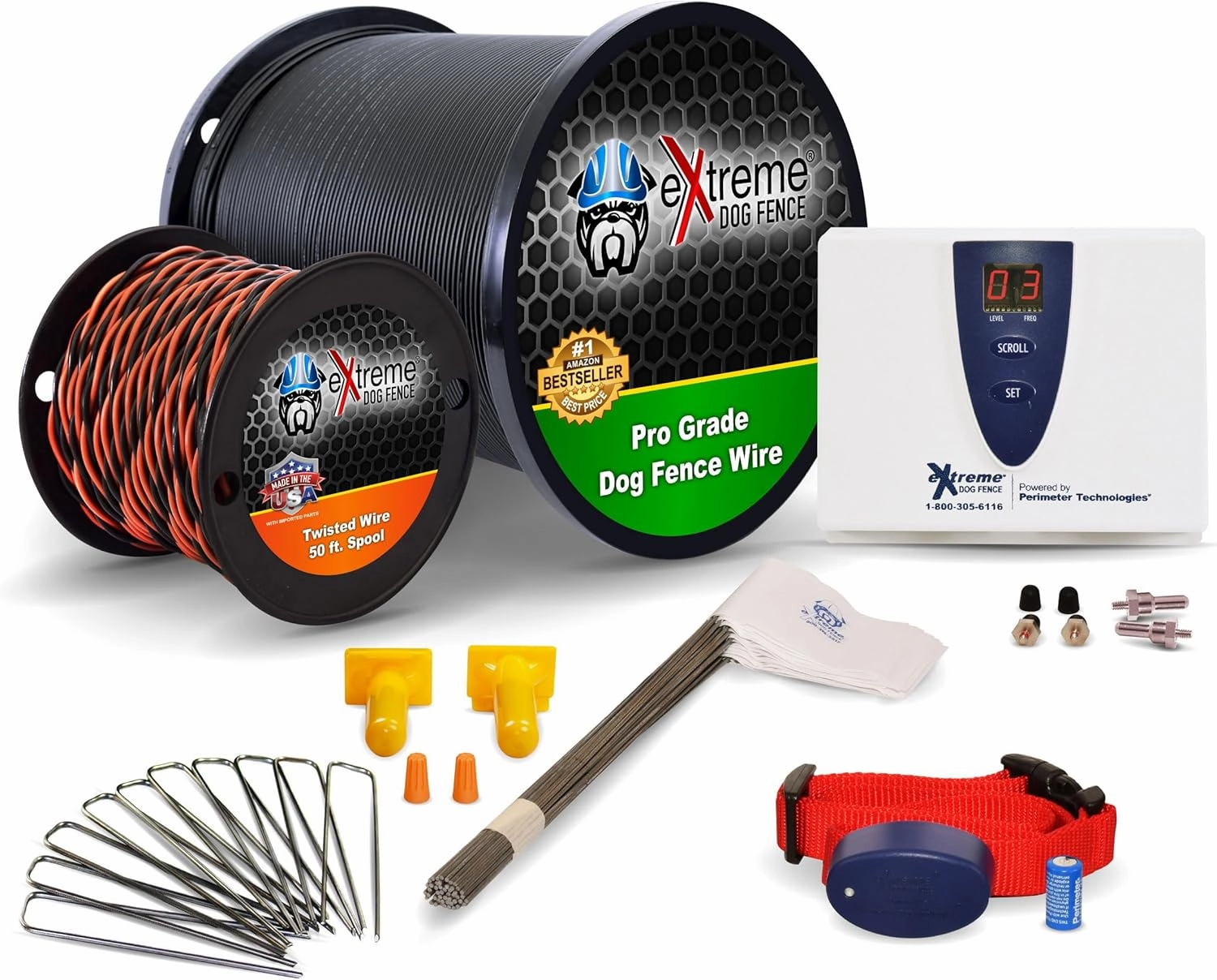 Underground Electric Dog Fence - PRO-Grade Fence Kit for Easy Setup and Superior Longevity and Continued Reliable Pet Safety - 1 Dog | 1000 Feet with Standard Collar…