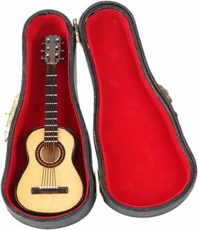 UPKOCH Realistic Wooden Guitar Model Mini Musical Instrument Boys and Girls Guitar Toy Home Decor Birthday Present